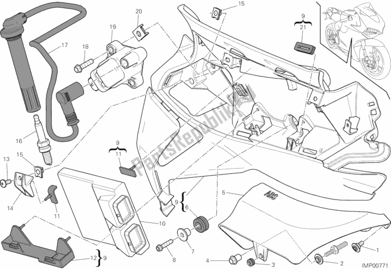 Todas as partes de Impianto Elettrico Destro do Ducati Superbike 1299S ABS 2015